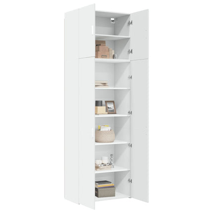 Credenza Bianca 80x42,5x249 cm in Legno Multistrato