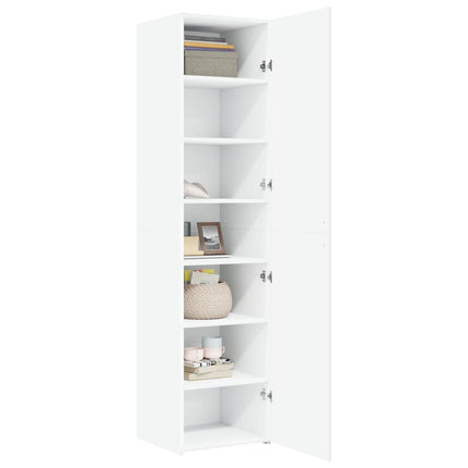 Credenza Bianca 45x42,5x185 cm in Legno Multistrato