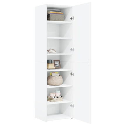 Credenza Bianca 50x42,5x185 cm in Legno Multistrato
