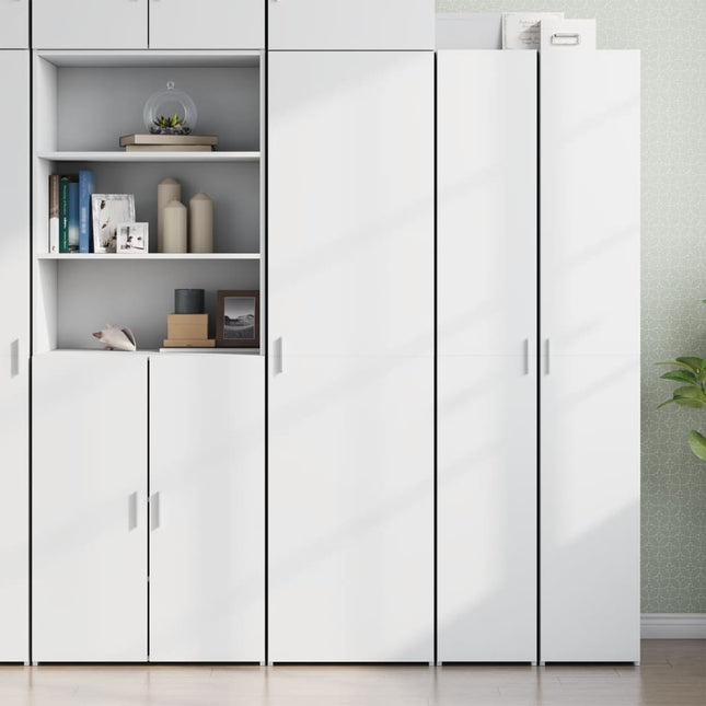 Credenza Bianca 50x42,5x185 cm in Legno Multistrato