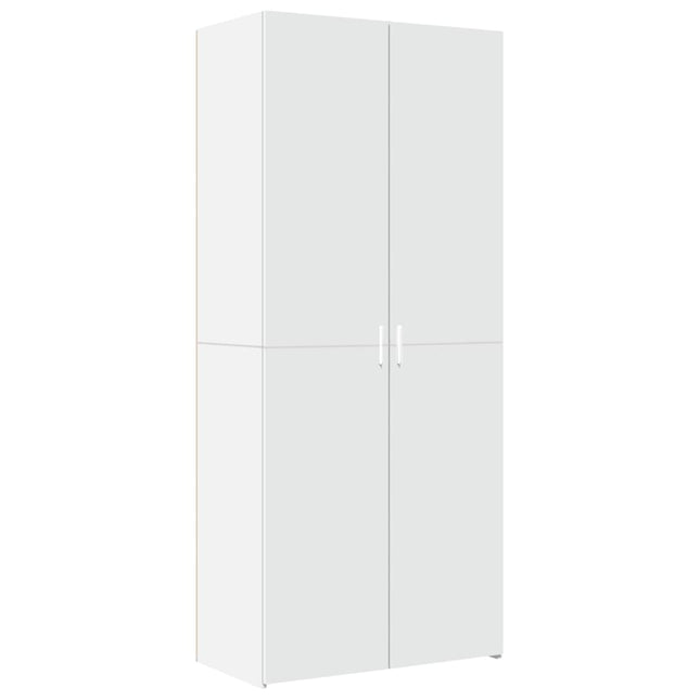 Credenza Bianca 80x42,5x185 cm in Legno Multistrato