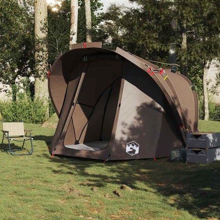 Tenda da Pesca per 4 Persone Marrone Impermeabile