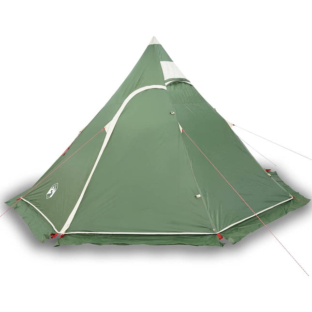 Tenda da Campeggio Tipi per 5 Persone Verde Impermeabile