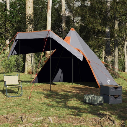 Tenda da Campeggio Tipi per 5 Persone Grigia Impermeabile
