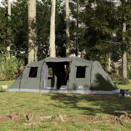 Tenda Familiare a Tunnel per 6 Persone Verde Oliva Impermeabile