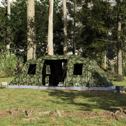 Tenda Familiare a Tunnel per 6 Persone Mimetica Impermeabile