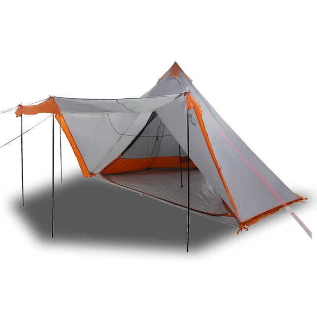 Tenda Familiare Tipi 6 Persone Grigia e Arancione Impermeabile
