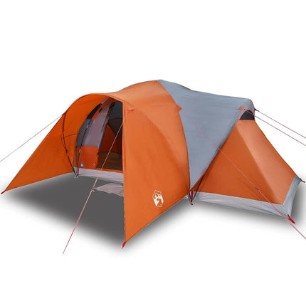 Tenda da Campeggio a Cupola 6 Persone Grigio e Arancione