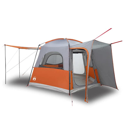 Tenda da Campeggio 4 Persone Grigio e Arancione Impermeabile