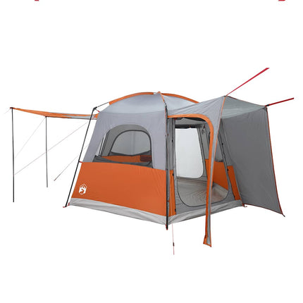 Tenda da Campeggio 4 Persone Grigio e Arancione Impermeabile