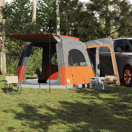 Tenda da Campeggio 4 Persone Grigio e Arancione Impermeabile
