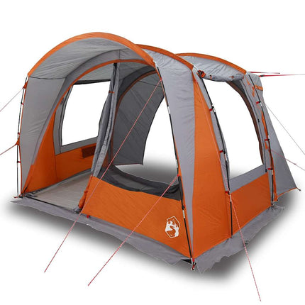 Tenda da Campeggio 4 Persone Grigio e Arancione Impermeabile