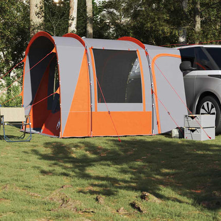 Tenda da Campeggio 4 Persone Grigio e Arancione Impermeabile