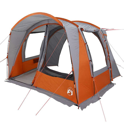 Tenda da Campeggio 4 Persone Grigio e Arancione Impermeabile