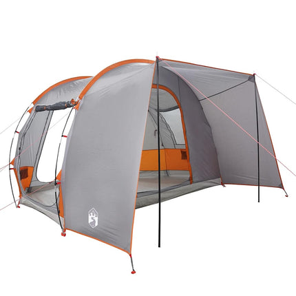 Tenda da Campeggio 2 Persone Grigio e Arancione Impermeabile