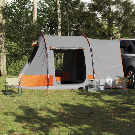 Tenda da Campeggio 2 Persone Grigio e Arancione Impermeabile