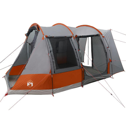 Tenda da Campeggio 2 Persone Grigio e Arancione Impermeabile