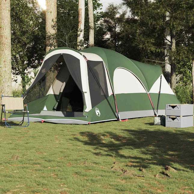 Tenda Familiare a Tunnel per 8 Persone Verde Impermeabile