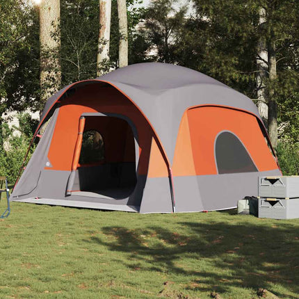 Tenda Familiare Cabina 6 Persone Grigia Arancione Impermeabile