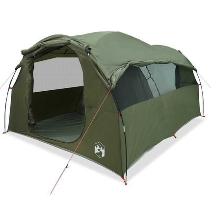 Tenda Familiare a Tunnel per 6 Persone Verde Oliva Impermeabile