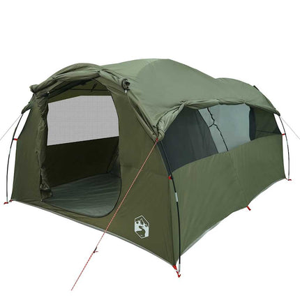 Tenda Familiare a Tunnel per 6 Persone Verde Oliva Impermeabile