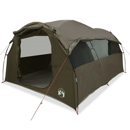Tenda Familiare a Tunnel per 6 Persone Marrone Impermeabile