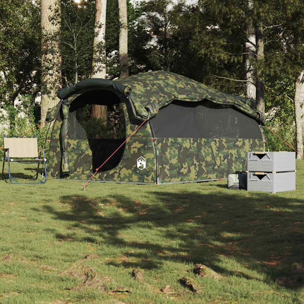 Tenda Familiare a Tunnel per 6 Persone Mimetica Impermeabile