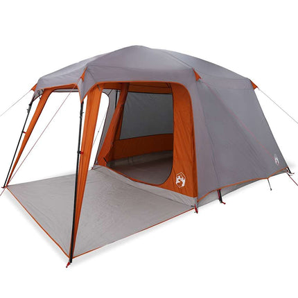 Tenda da Campeggio con Portico 5 Persone Grigio e Arancione