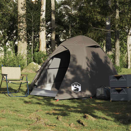 Tenda da Campeggio a Cupola per 2 Persone Marrone Impermeabile