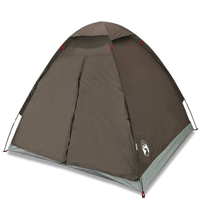 Tenda da Campeggio a Cupola per 4 Persone Marrone Impermeabile