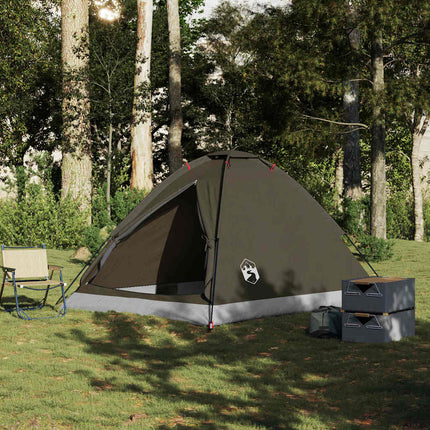 Tenda da Campeggio a Cupola per 4 Persone Marrone Impermeabile