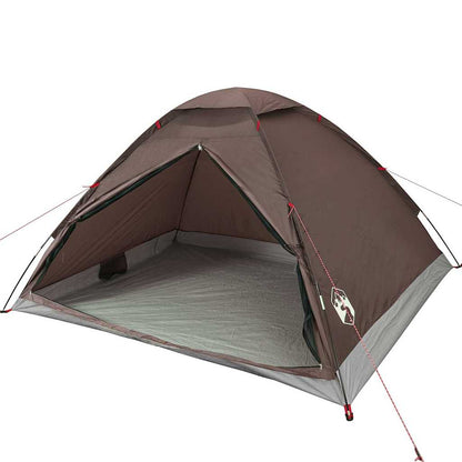 Tenda da Campeggio a Cupola per 4 Persone Marrone Impermeabile
