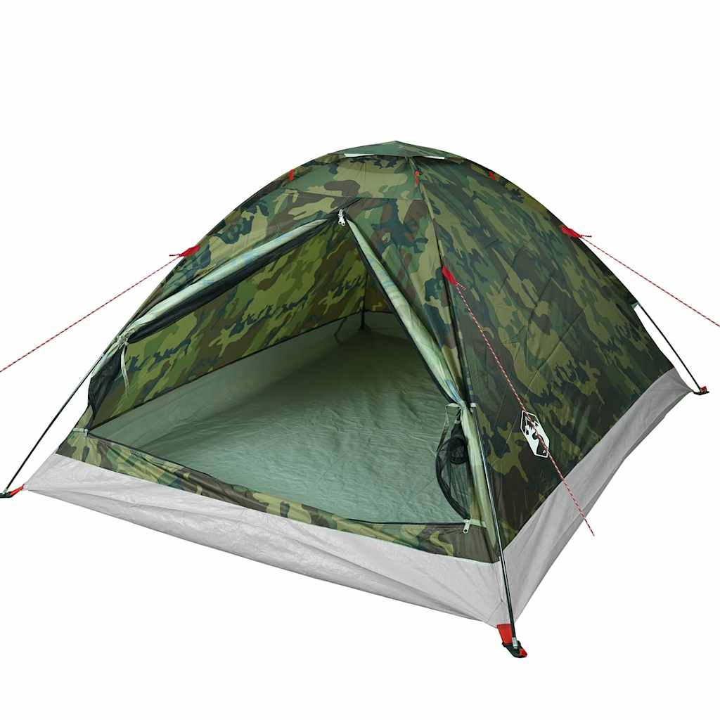 Tenda da Campeggio a Cupola 4 Persone Mimetica Impermeabile