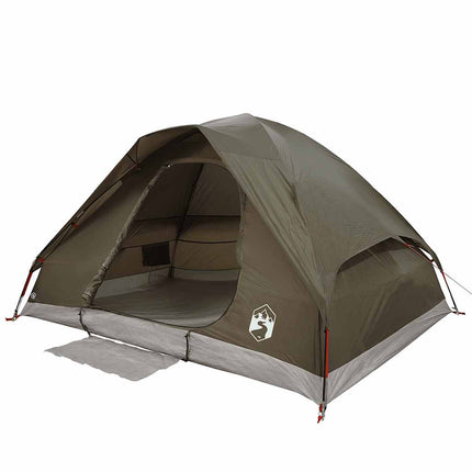 Tenda da Campeggio a Cupola per 6 Persone Marrone Impermeabile