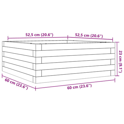 Fioriera da Giardino 60x60x23 cm in Legno di Pino Impregnato