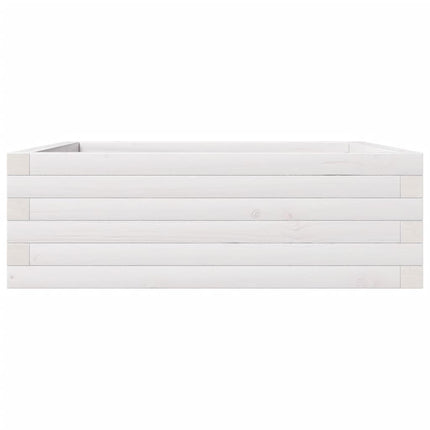 Fioriera da Giardino Bianca 70x70x23 cm Legno Massello di Pino