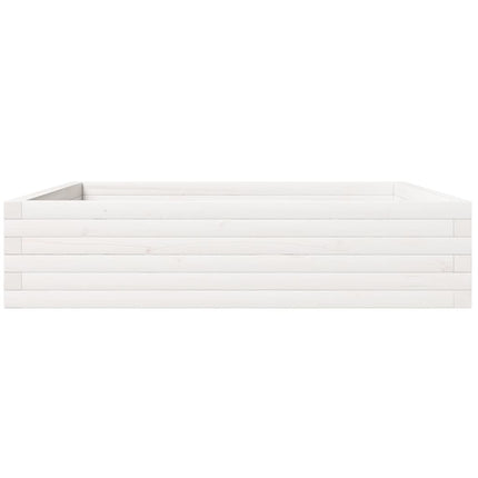Fioriera da Giardino Bianca 100x100x23 cm Legno Massello Pino
