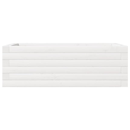 Fioriera da Giardino Bianca 70x40x23 cm Legno Massello di Pino