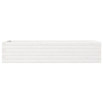 Fioriera da Giardino Bianca 110x40x23 cm Legno Massello di Pino