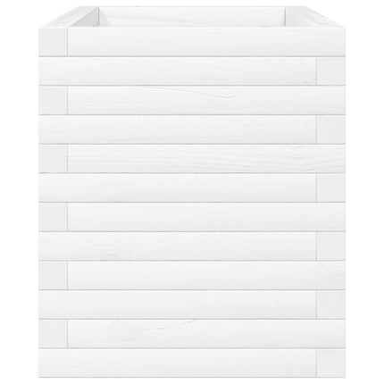 Fioriera da Giardino Bianca 70x40x45,5cm Legno Massello di Pino