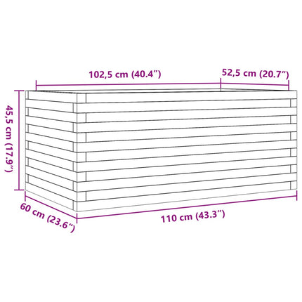 Fioriera da Giardino 110x60x45,5 cm in Legno di Pino Impregnato