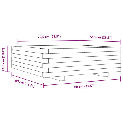 Fioriera da Giardino 80x80x26,5 cm in Legno Massello di Douglas