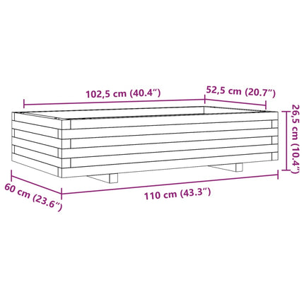 Fioriera da Giardino 110x60x26,5 cm Legno Massello di Douglas