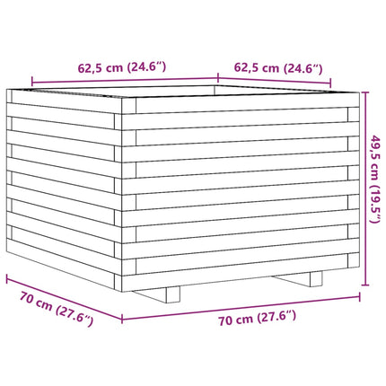 Fioriera da Giardino 70x70x49,5 cm in Legno Massello di Douglas