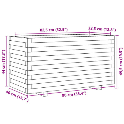 Fioriera da Giardino 90x40x49,5 cm in Legno Massello di Douglas