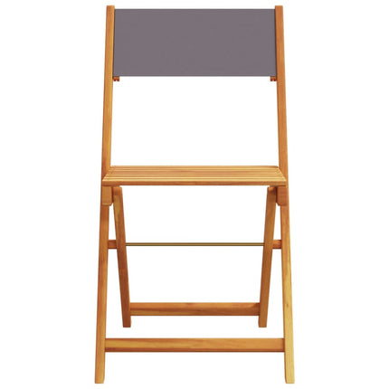 Set da Bistrot 3pz Antracite in Tessuto e Legno Massello