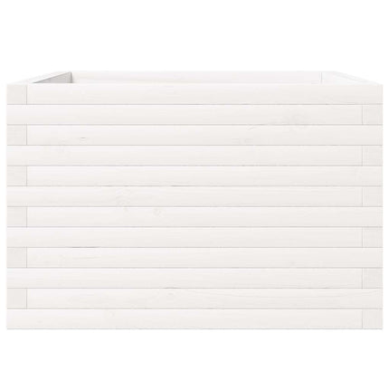 Fioriera da Giardino Bianca 70x70x46 cm Legno Massello di Pino