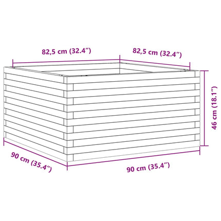Fioriera da Giardino 90x90x46 cm in Legno Massello di Douglas