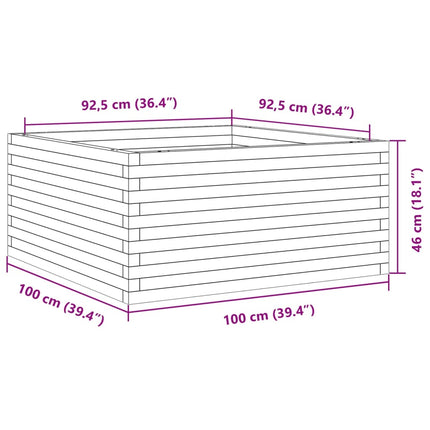 Fioriera da Giardino 100x100x46 cm in Legno di Pino Impregnato
