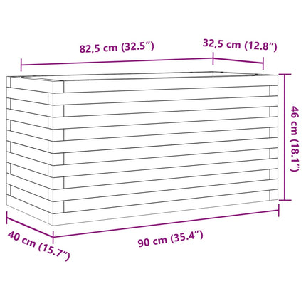 Fioriera da Giardino 90x40x46 cm in Legno di Pino Impregnato